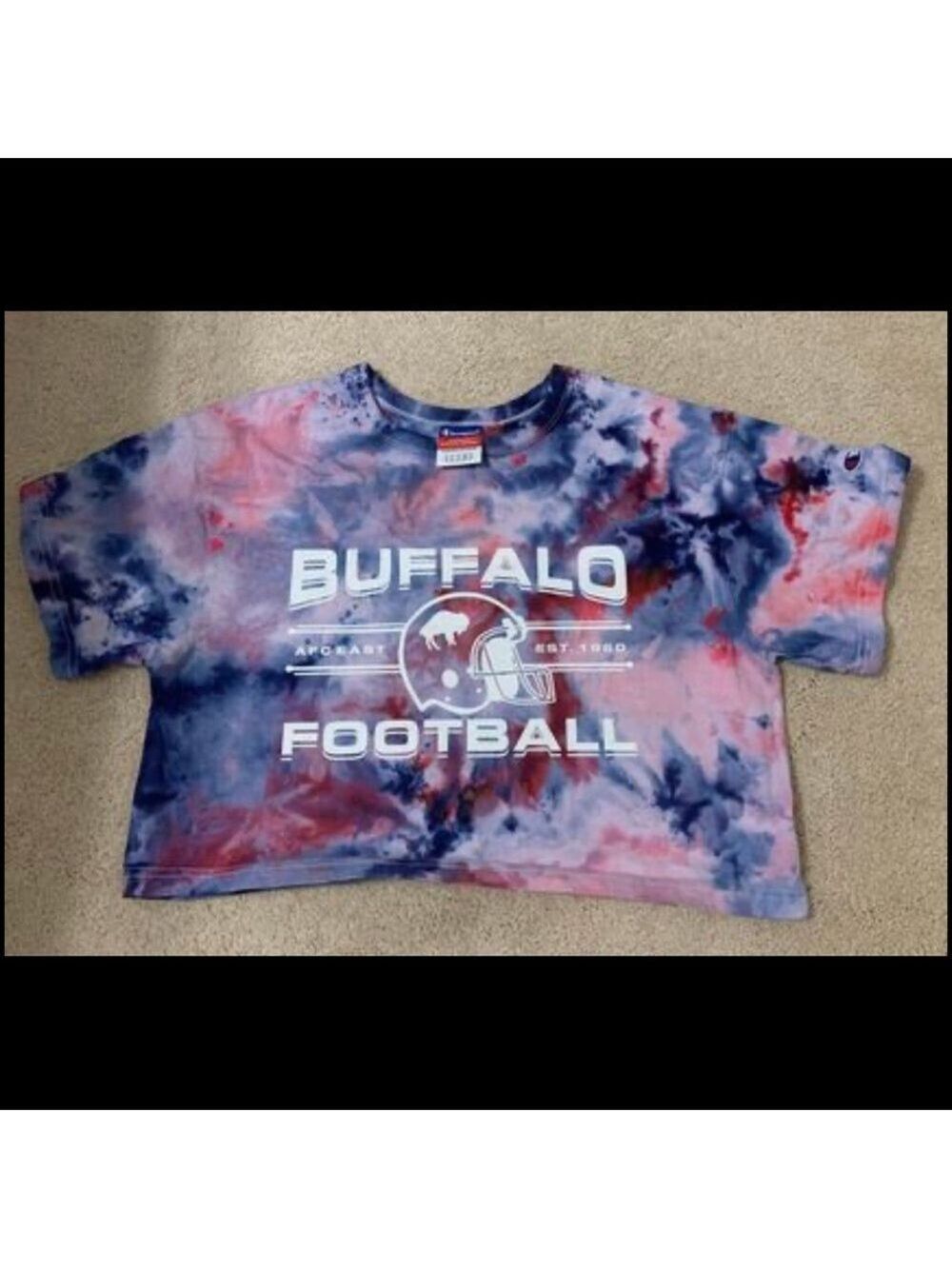 Brand New Bleached by Abigail Lee Buffalo Bills Tye Dye Crop